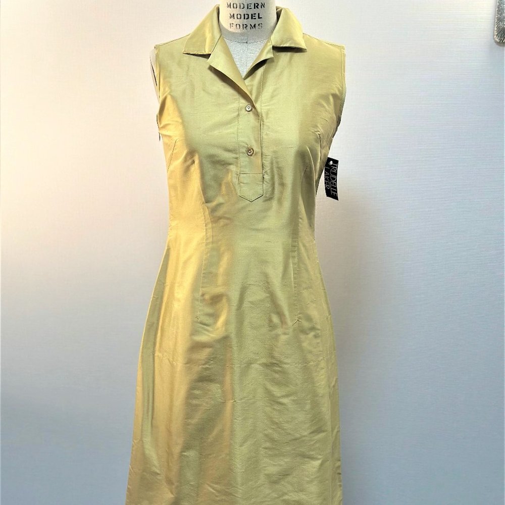 MACHINE SPUN SHIRT STYLE RAMACHINEW SILK DRESS